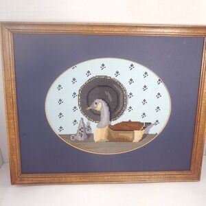 Canadian Goose cross stitch geese mallard duck needlepoint completed handmade